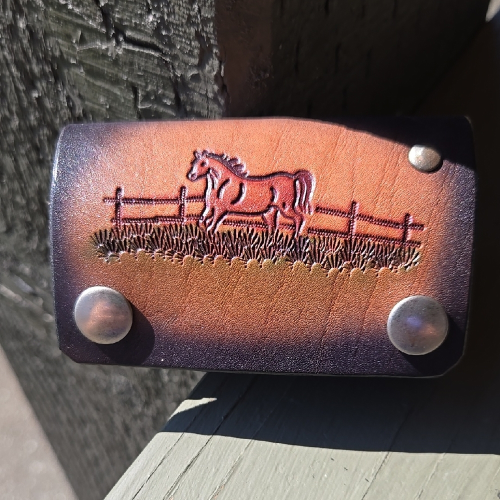 Leather Wallet with Horse Design